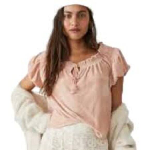FREE PEOPLE SIZE MEDIUM TERESE OVERSIZED VELVET TOP - Picture 1 of 8